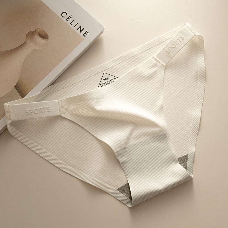 One Piece Nude Senseless Ice Silk Panties High Split Thin Triangle Panties
