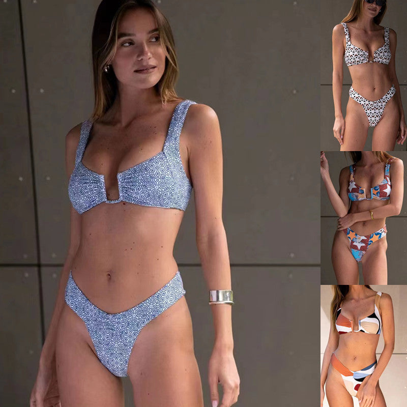 Bikini Women's Separate Swimwear Digital Printed Swimsuit