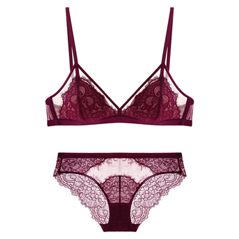 French Non-Steel Ring Pure Lust Lace Bra Set