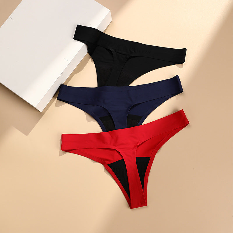 Non-marking Sexy Low Waist Four Layers Anti-Leakage Thong Physiological Panties