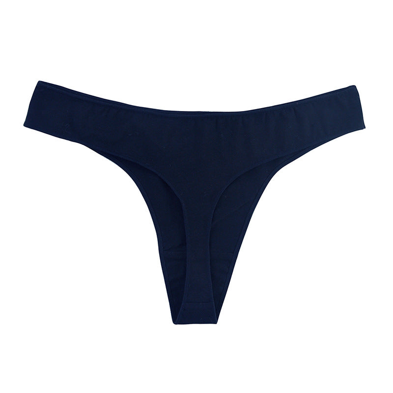 Ultra-thin T/Thong  | Low Waist Solid Knitted Cotton Panties