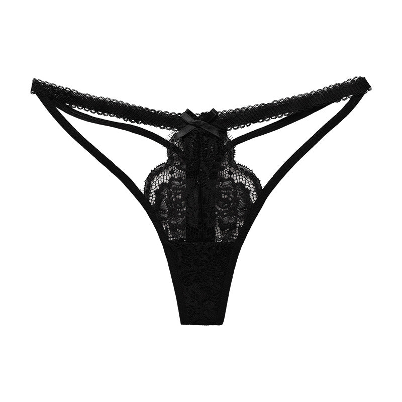 Low Waisted Hot Sexy Lace Delicate Bow Spaghetti Strap Panies Thongs