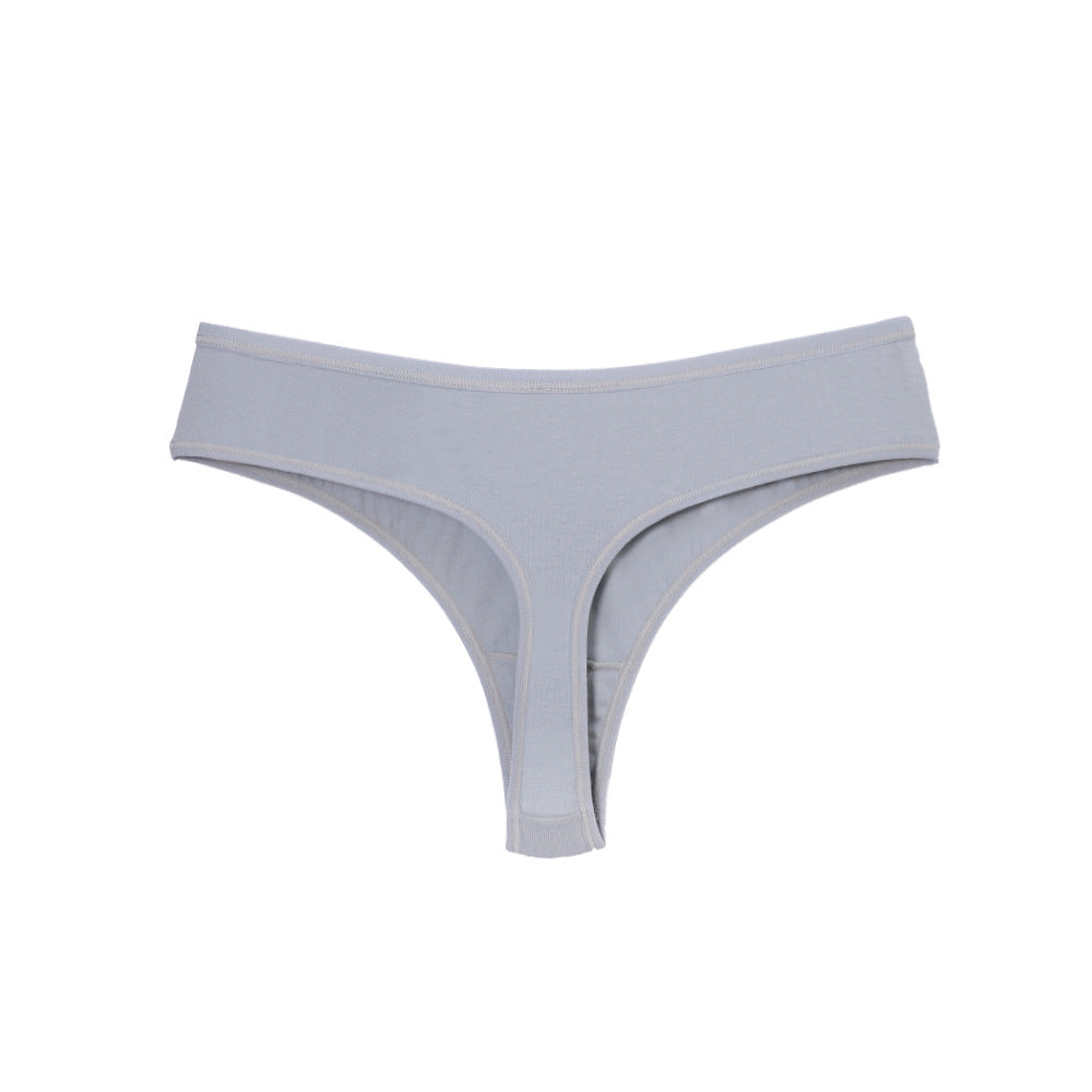 Large Size Mid Waist Invisible Sexy Wrap High Elastic Breathable Thong Panties Cotton Panties