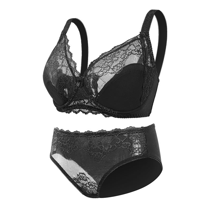 Adjustable Lace Breathable Comfortable Thin Bra Set
