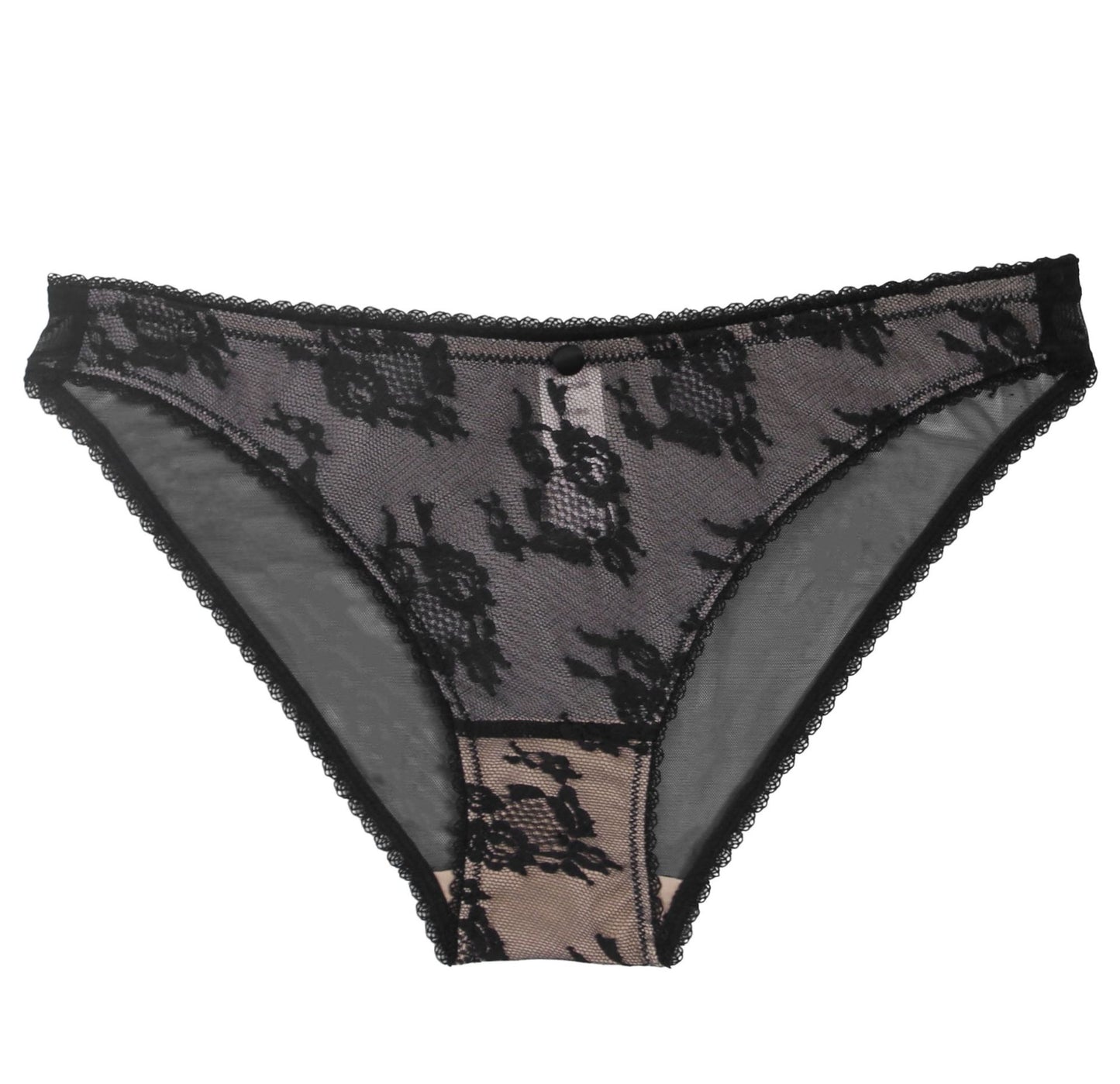 Sexy Lace Sheer Silk Thin Medium Waisted Triangle Panties