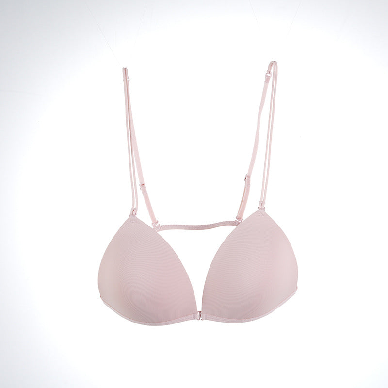 French Style Triangle Bra with Front Button