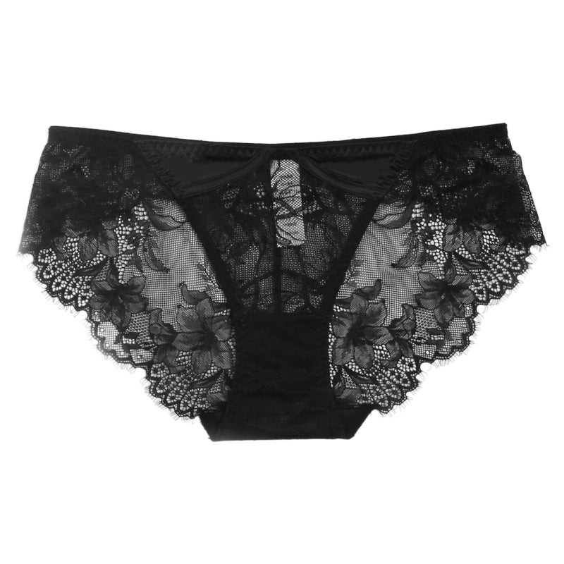 Sexy Mid-rise Pure Lust Mesh Breathable Lace Panties