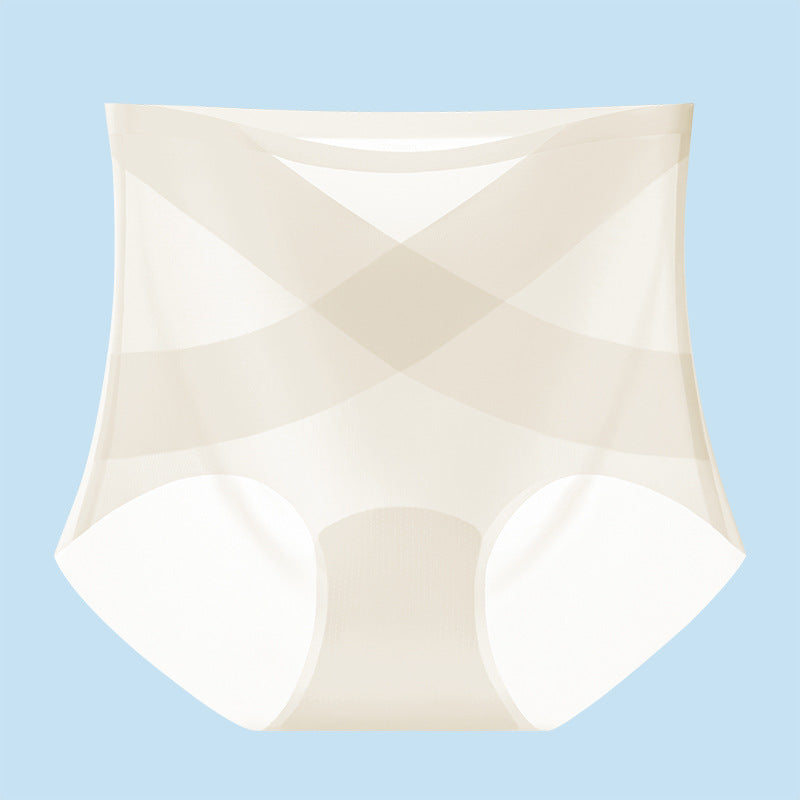 Seamless High Waist Tummy Tuck Ice Silk Panties