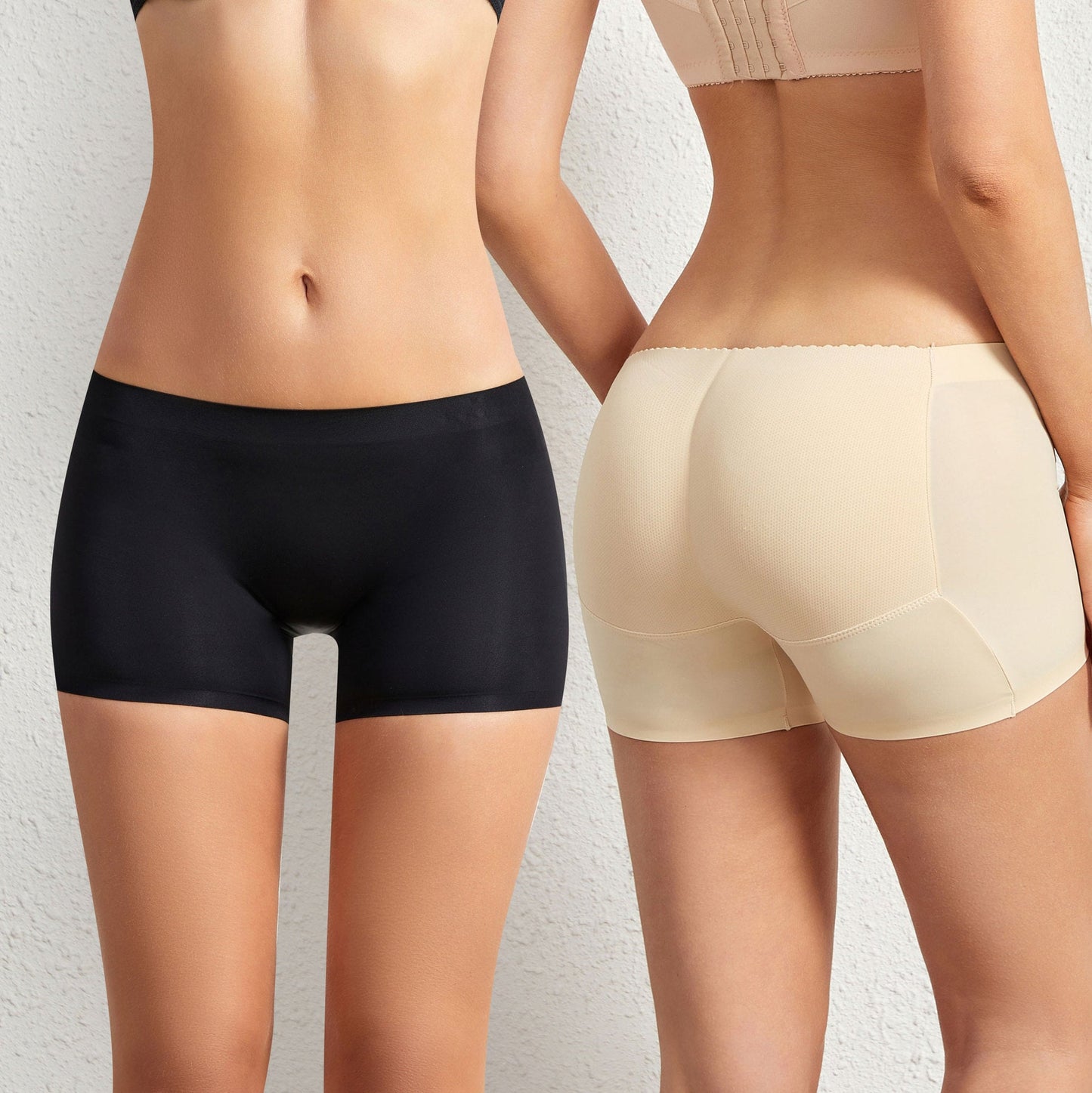 Mid-Waist Fixed Foam Hip Lift Bottom Flat Panty Shapewear Pantiess