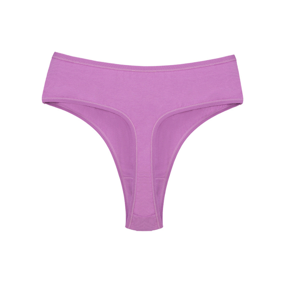 Invisible High Waist Breathable Crotchless Cotton High Split Panties