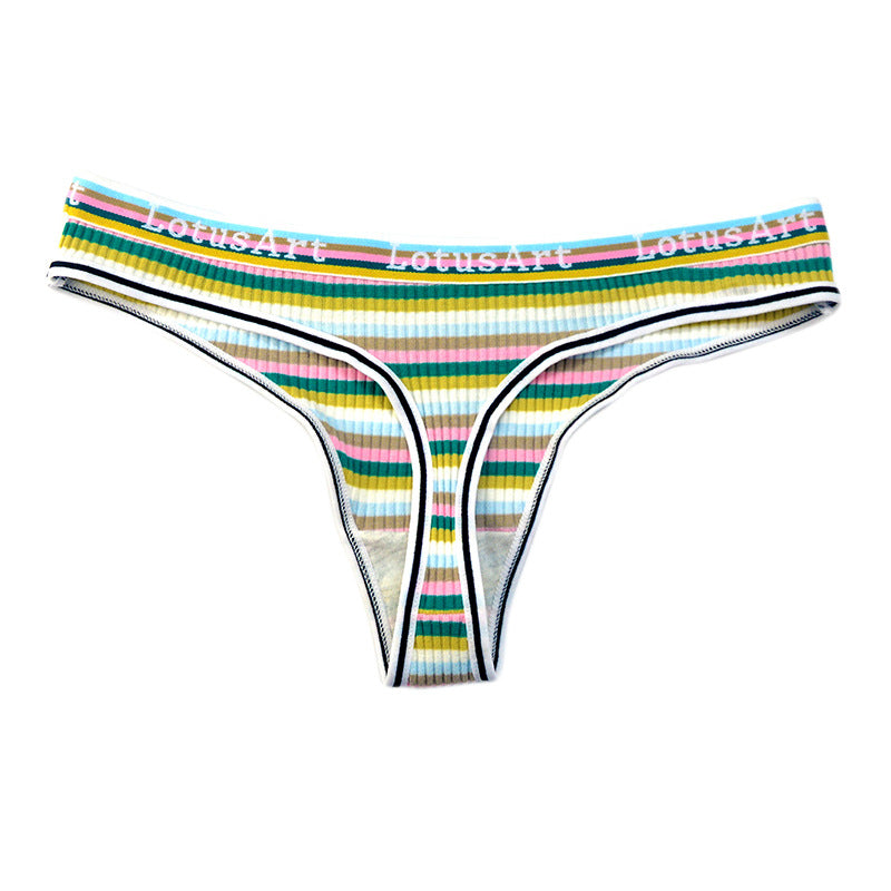 Sexy Striped Butt Lift Thong Panties