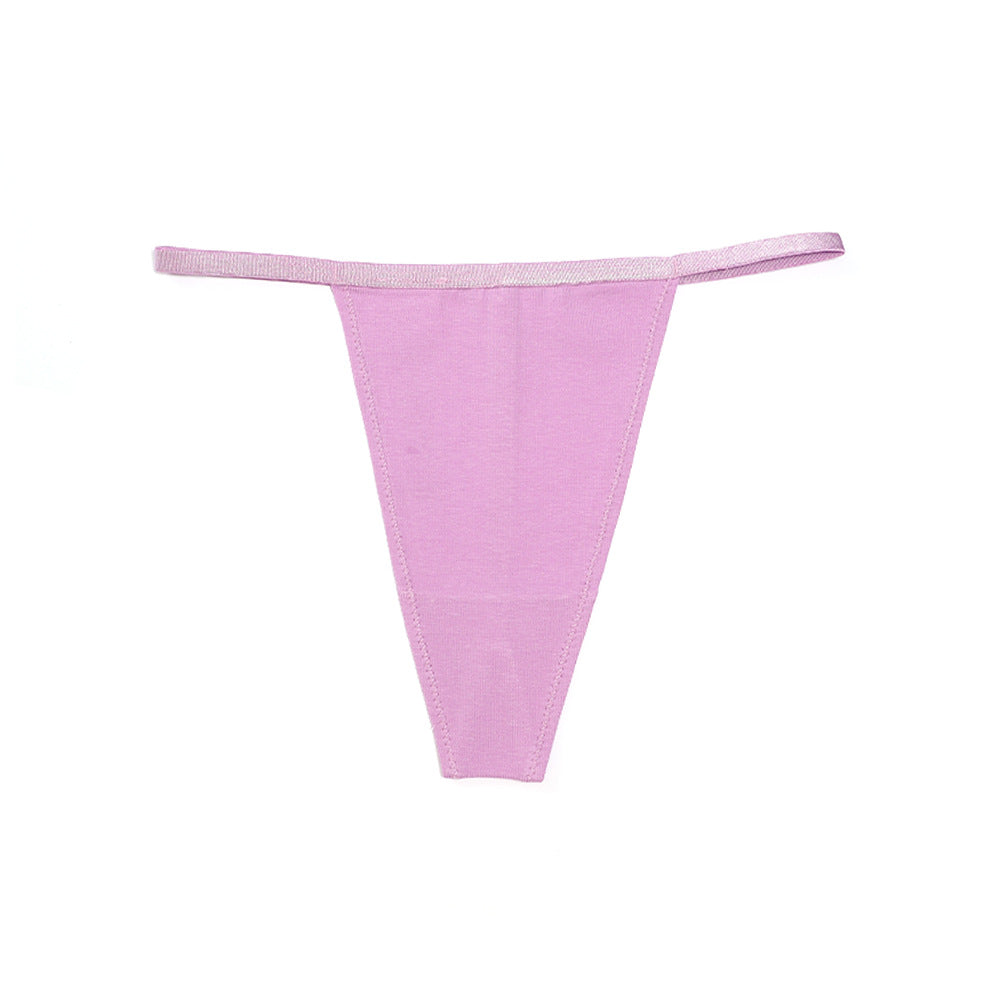 Sexy Spaghetti Strap Invisible  Butt-lifting Cotton T-back Thong Panties