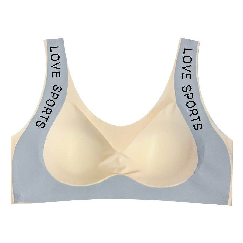 Monogrammed Wide Shoulder Camisole Gathering Cups Non-Skidding Spaghetti Bra