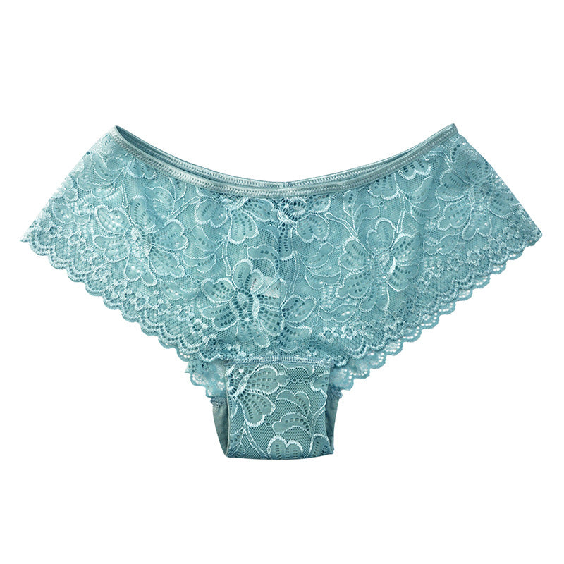 Sexy Lace Panties Hollowed Out Hip Lifting Low Waisted Boxer Briefs