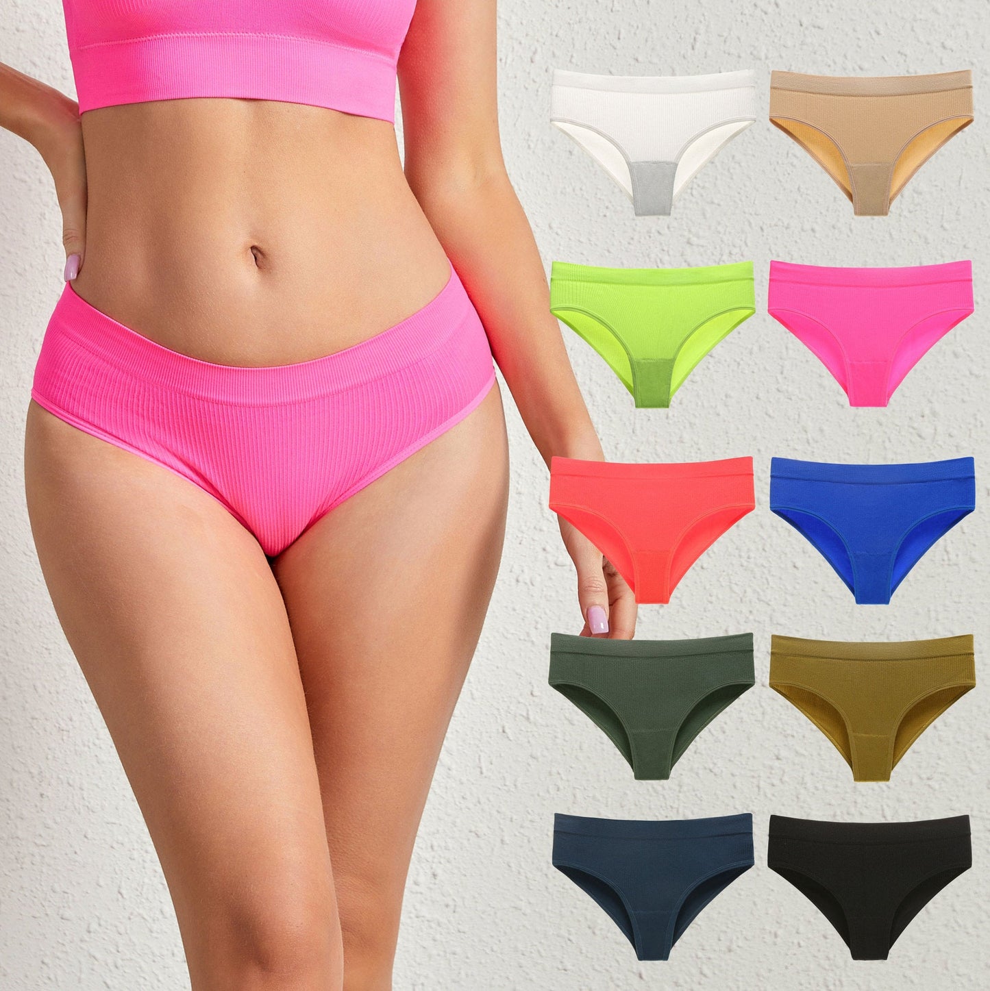 Large Size Mid Waist Sexy Triangle Pants Seamless Fitness Sports Panties