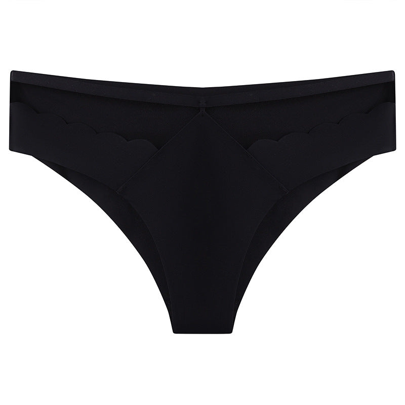 Sexy Ice Silk Lift Hip Low Waist Panties No Trace Invisible Sports Triangle Pants
