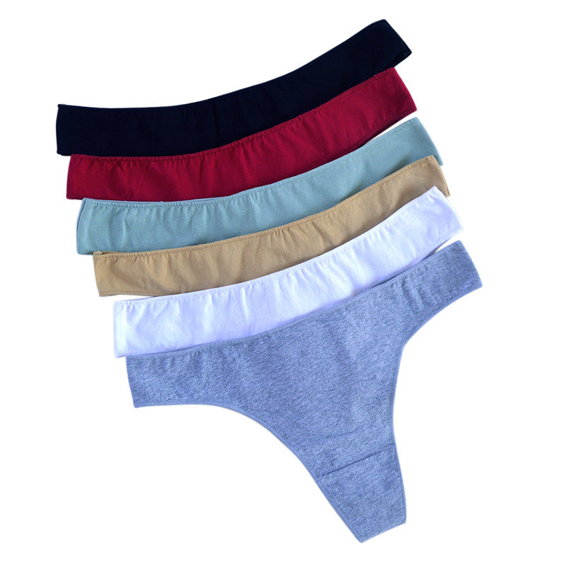 Ultra-thin T/Thong  | Low Waist Solid Knitted Cotton Panties