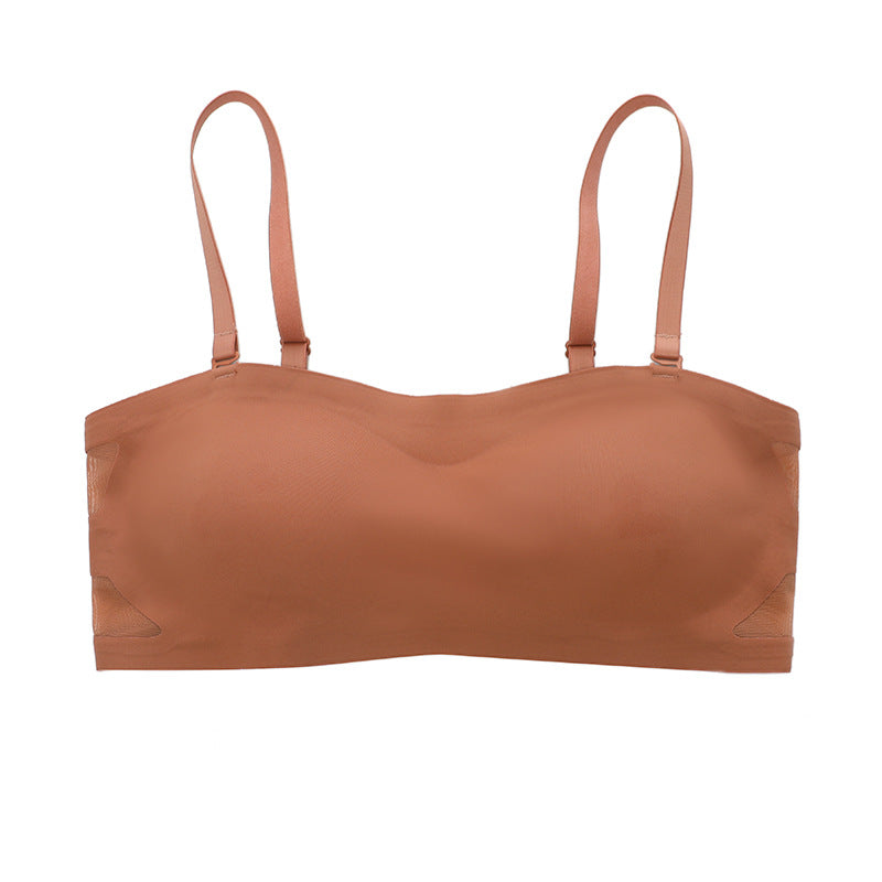 Non-marking One-piece Glossy Thin Gathered Bra