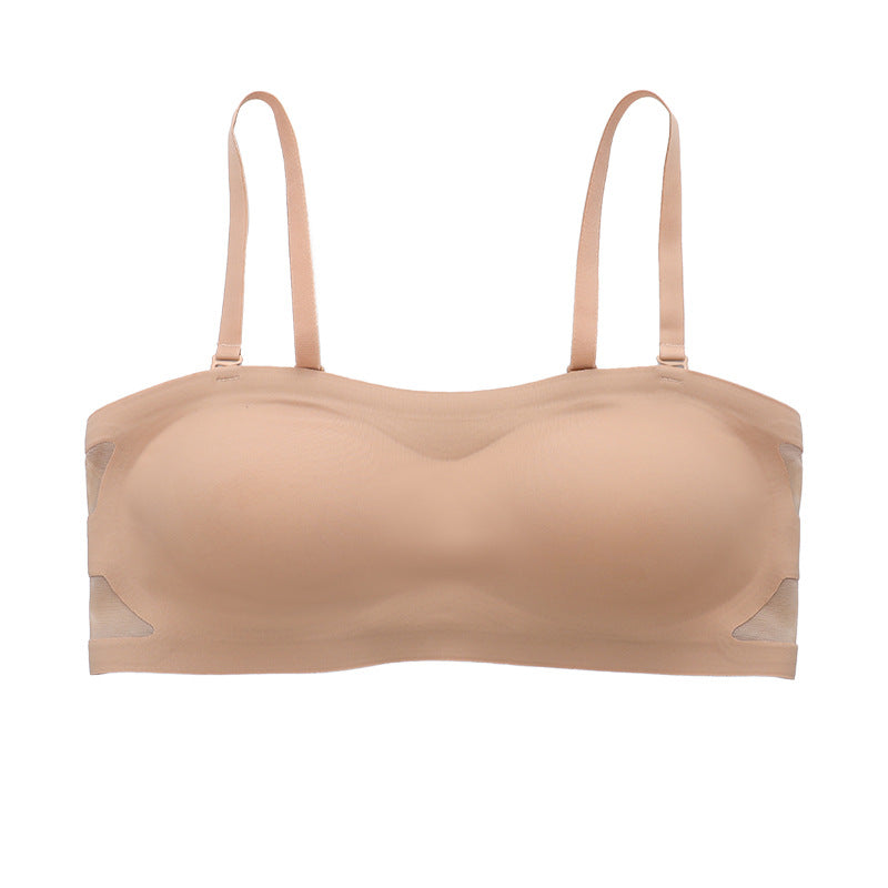 Non-marking One-piece Glossy Thin Gathered Bra