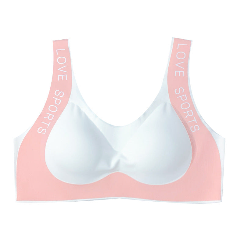 Monogrammed Wide Shoulder Camisole Gathering Cups Non-Skidding Spaghetti Bra
