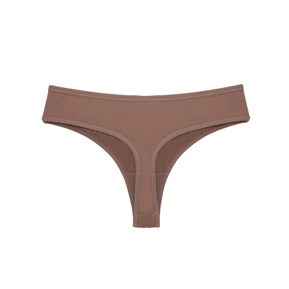 Large Size Mid Waist Invisible Sexy Wrap High Elastic Breathable Thong Panties Cotton Panties