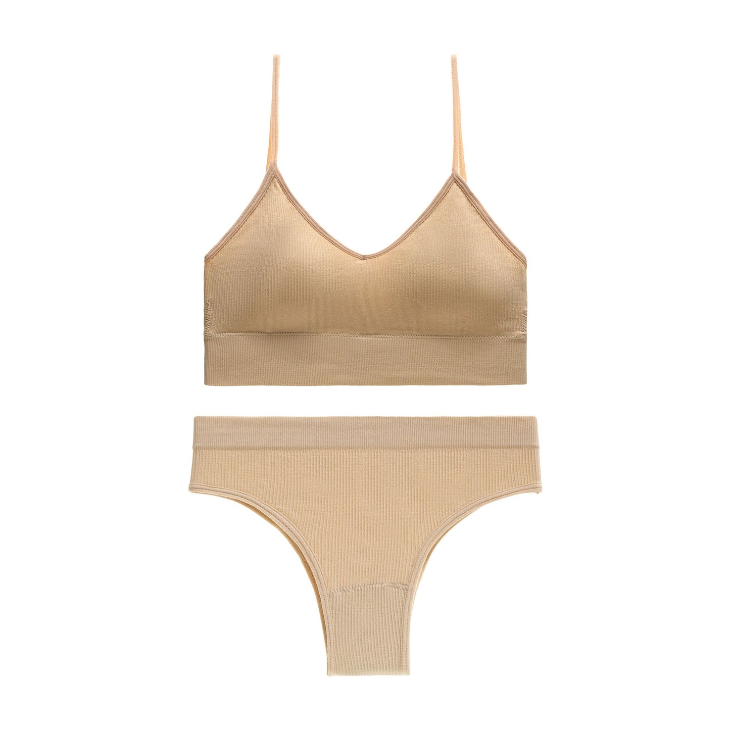 Non-Steel Ring Gathering Sling Backless Bra French Triangle Cup Set