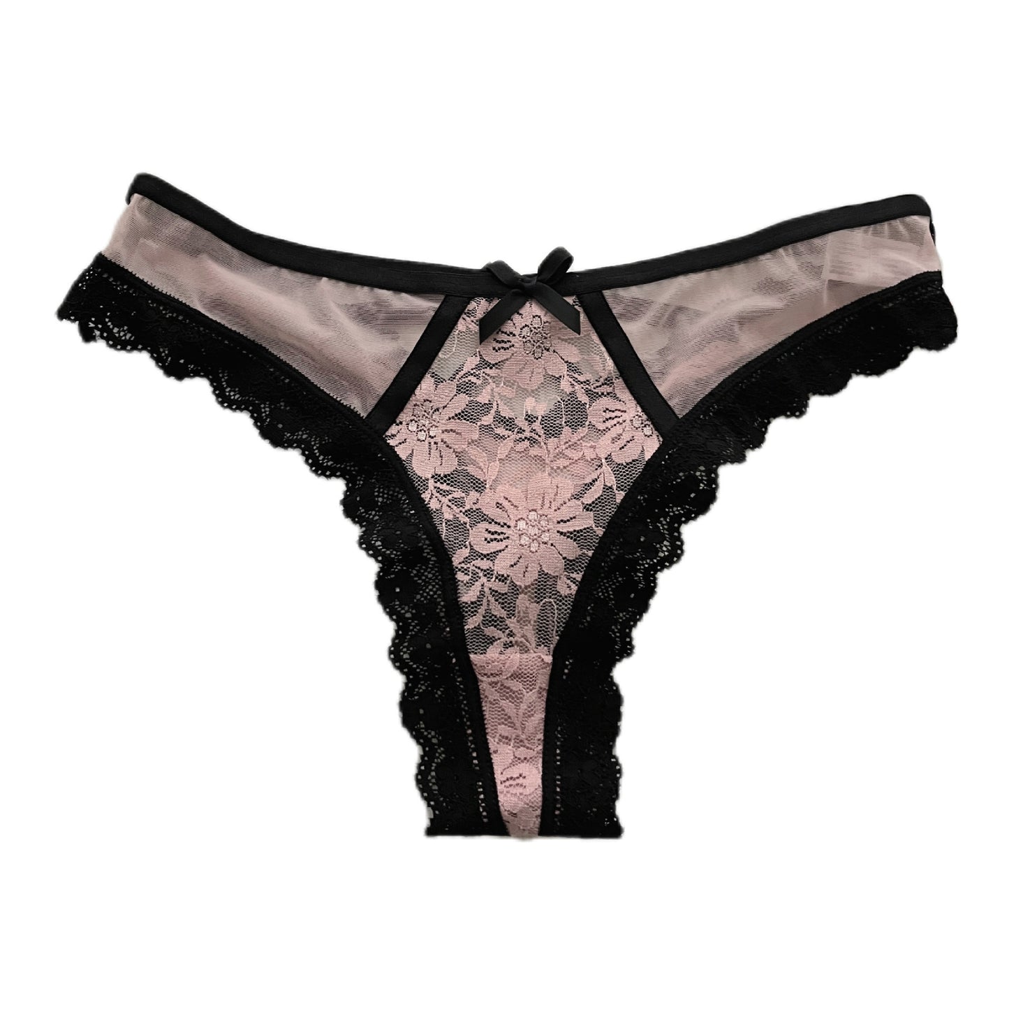 Sexy Lace Cross Tie Hollow Out Thong Panties