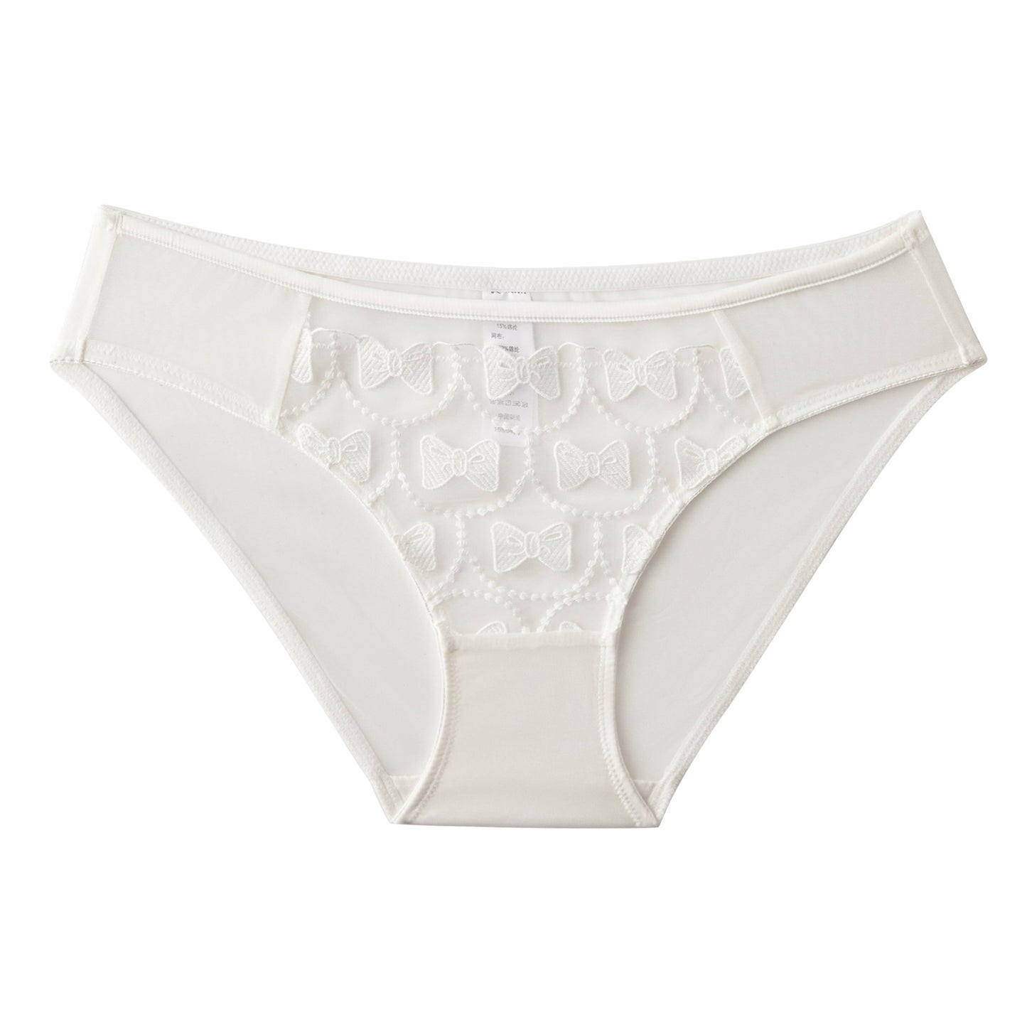 French Sexy Lace Mesh Embroidered Bow Triangle Panties