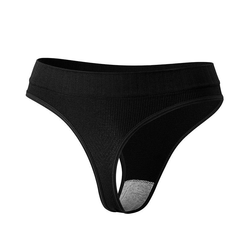 Large Size No Trace Solid Color Sexy Stretch T Panties Low Waist Panties