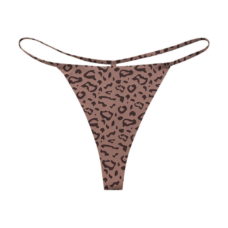 Low Rise Sexy Leopard Print Seamless One Cord Panties Thong