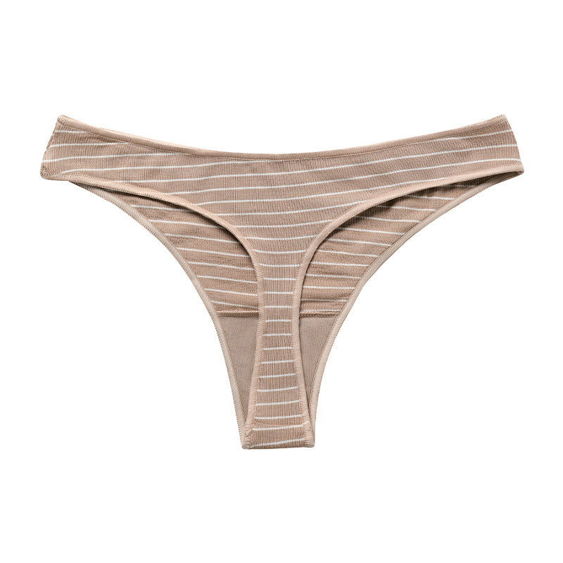Delicate Striped Soft Skin Friendly Panties Sports Invisible Thong
