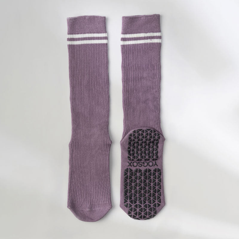 Long Color Block Pattern  Pure Cotton Fabric Professional Sports Socks