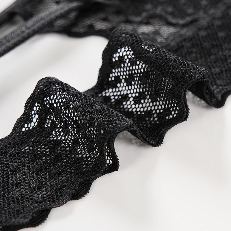 Sexy Lace Spaghetti Strap Splicing Sports Thong Panties