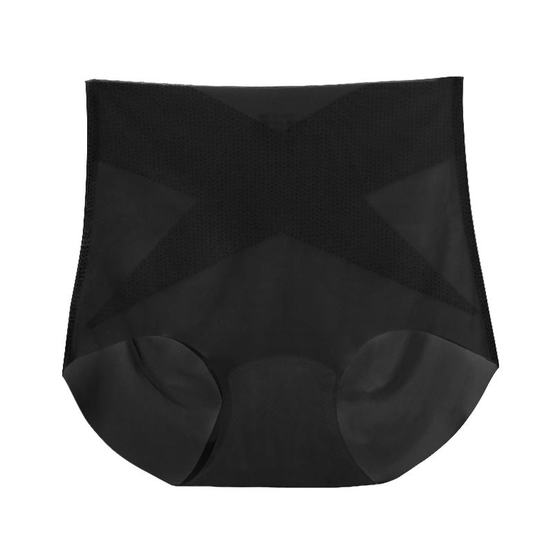 High Waisted Tummy Tightening Ice Silk Panties Without Trace Triangle Pants