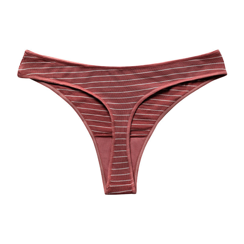 Delicate Striped Soft Skin Friendly Panties Sports Invisible Thong