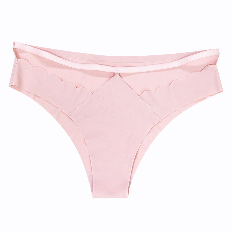 Sexy Ice Silk Lift Hip Low Waist Panties No Trace Invisible Sports Triangle Pants