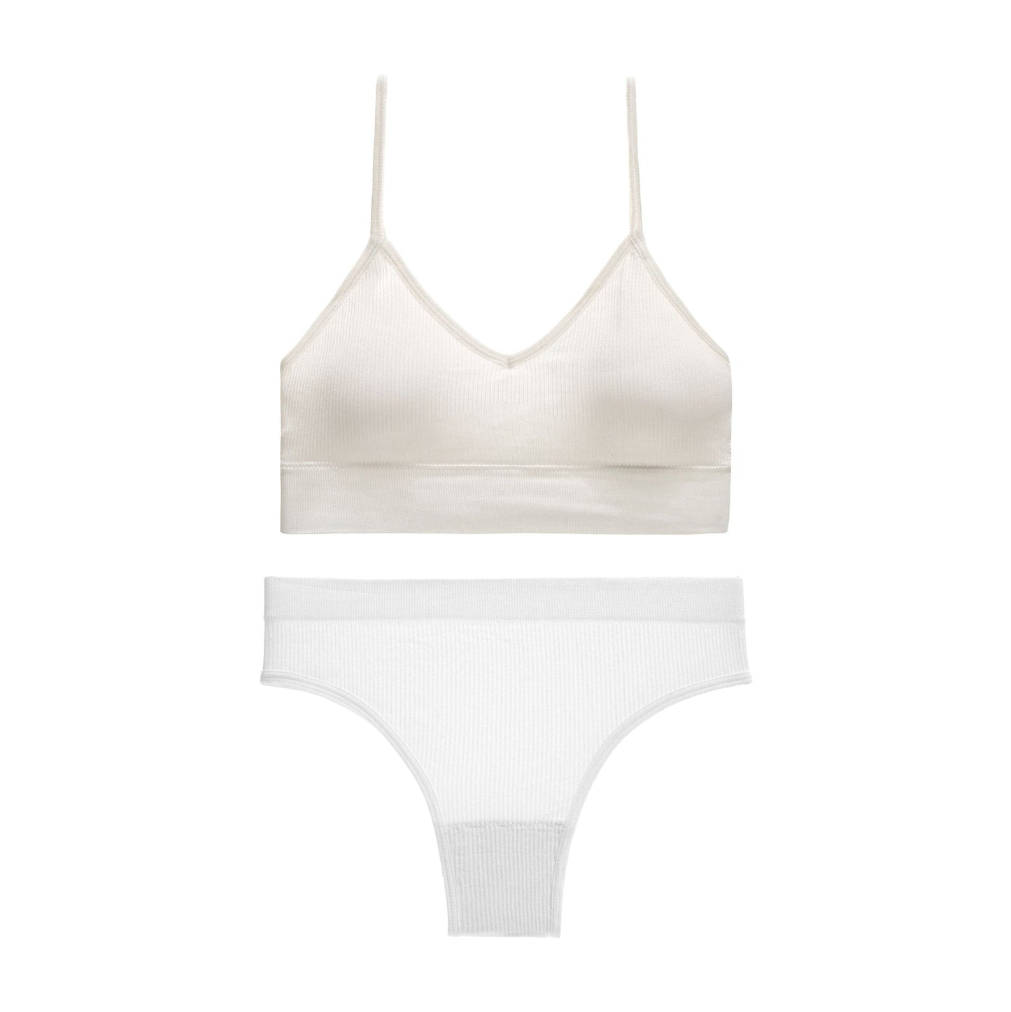 Non-Steel Ring Gathering Sling Backless Bra French Triangle Cup Set