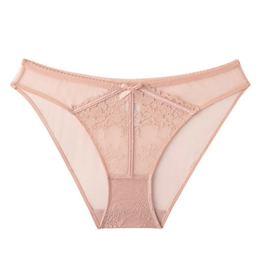 French Sexy Ultra-thin Lace Hollow Embroidered Mesh Triangle Panties