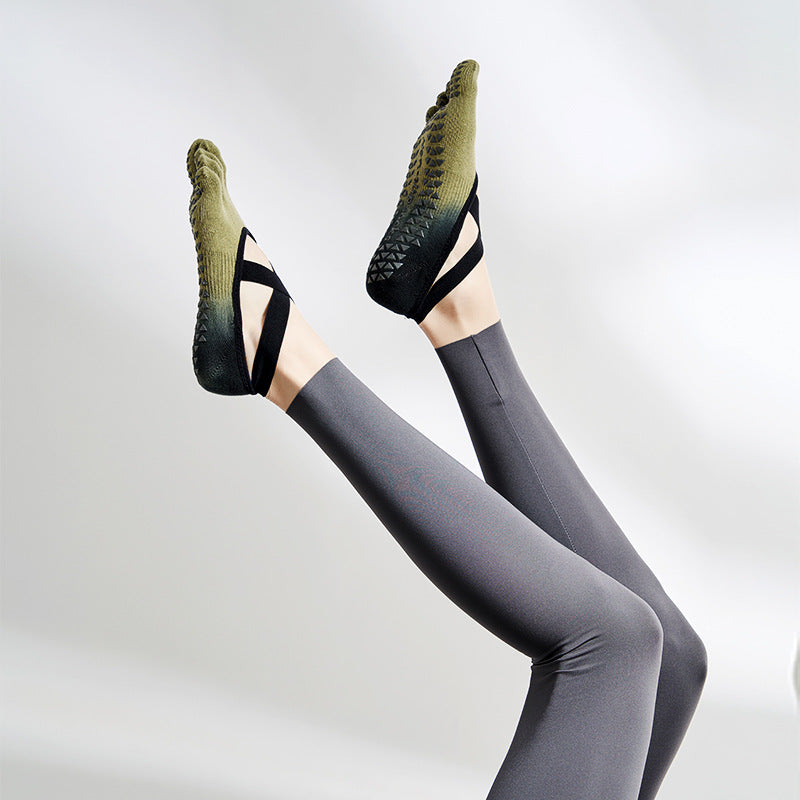 Gradient Tie Yoga Socks Non-Slip Professional Five Finger Socks Pilates Socks