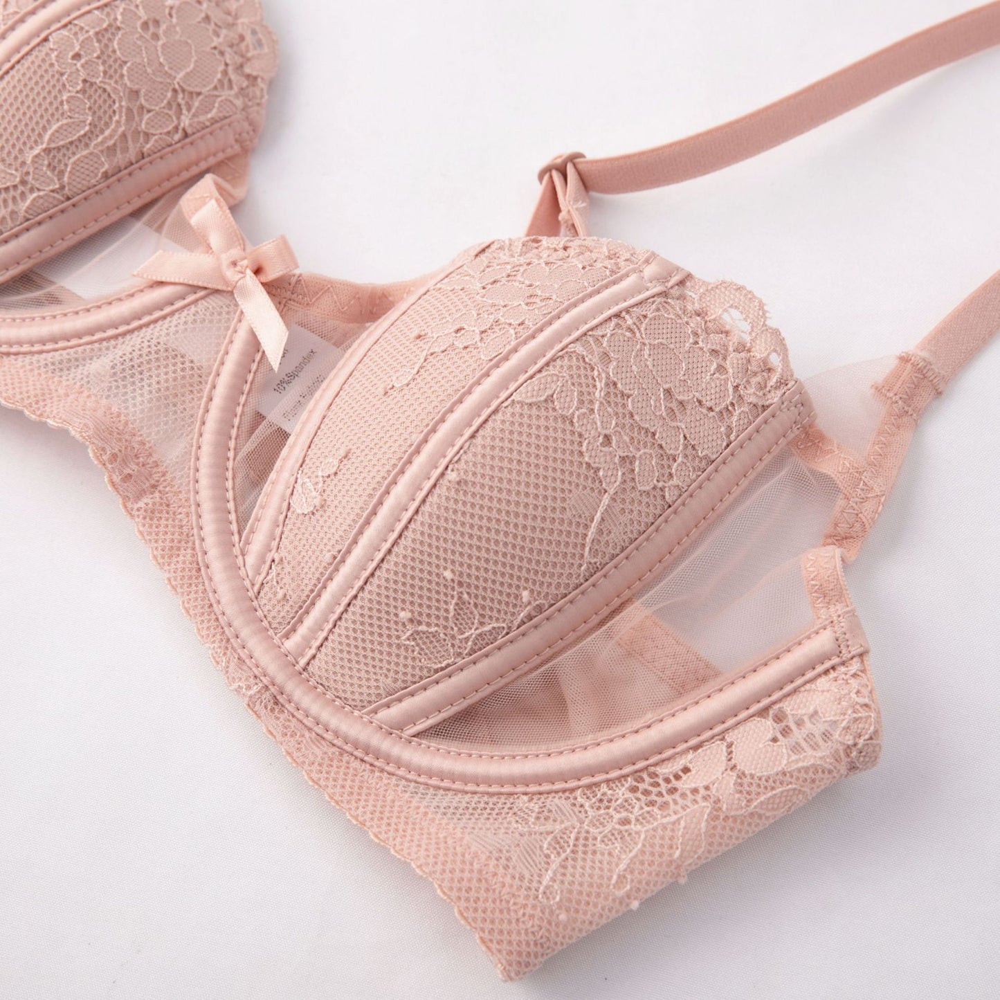 Elegant French Style Bra with Lace Edge and Bunny Ear Cups