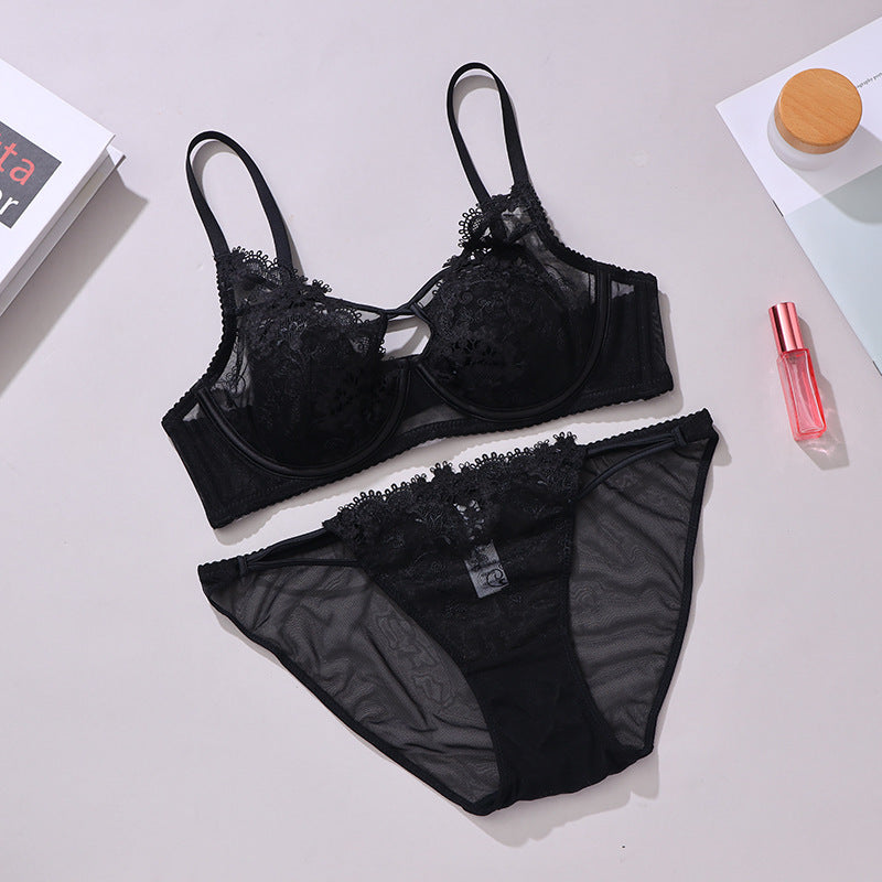 French Lace Embroidered Bra Set