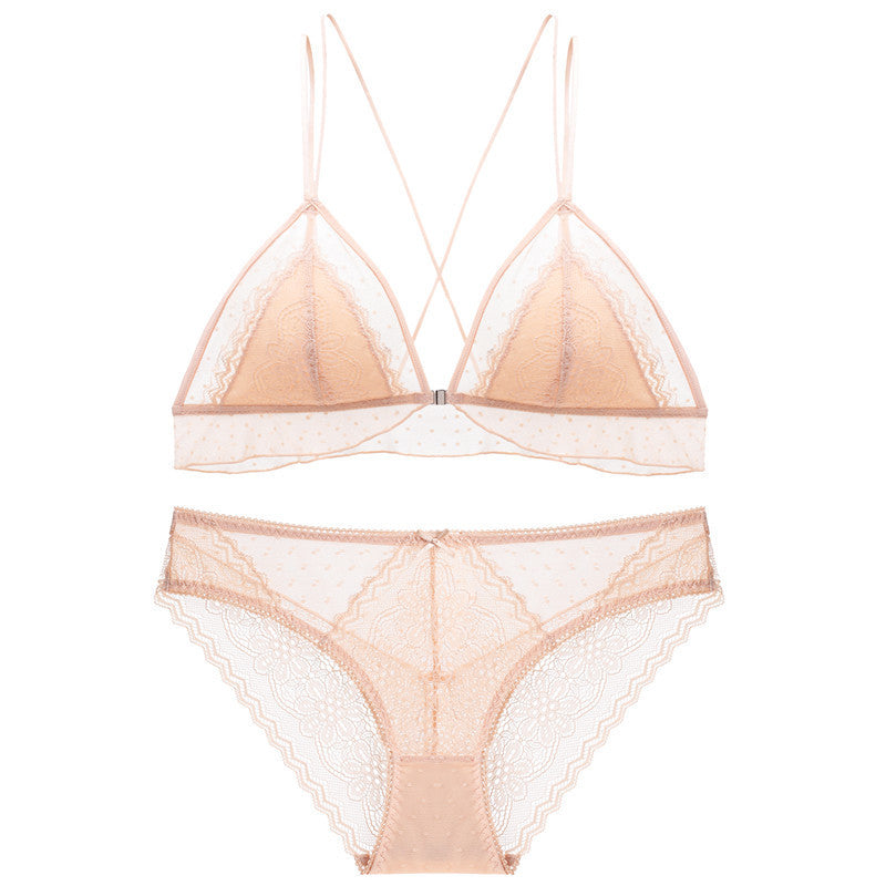 Comfortable and Minimizing French Ultra-thin Bra Set