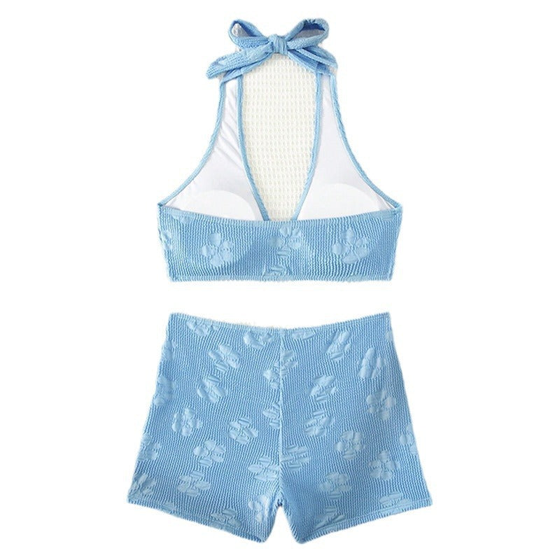 Solid Color Tie Sexy Bikini Beach Separate Swimwear