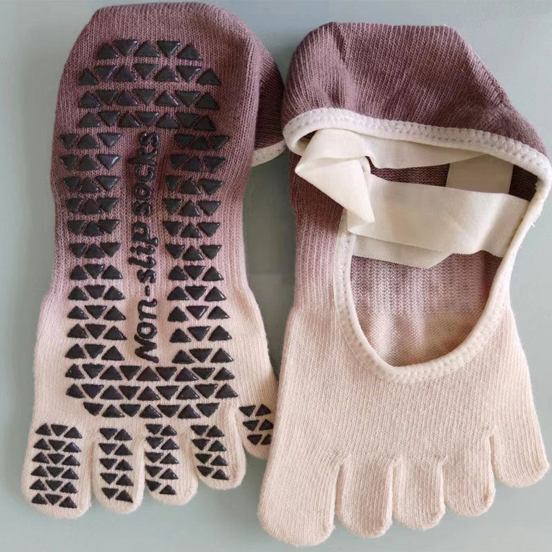 Gradient Tie Yoga Socks Non-Slip Professional Five Finger Socks Pilates Socks