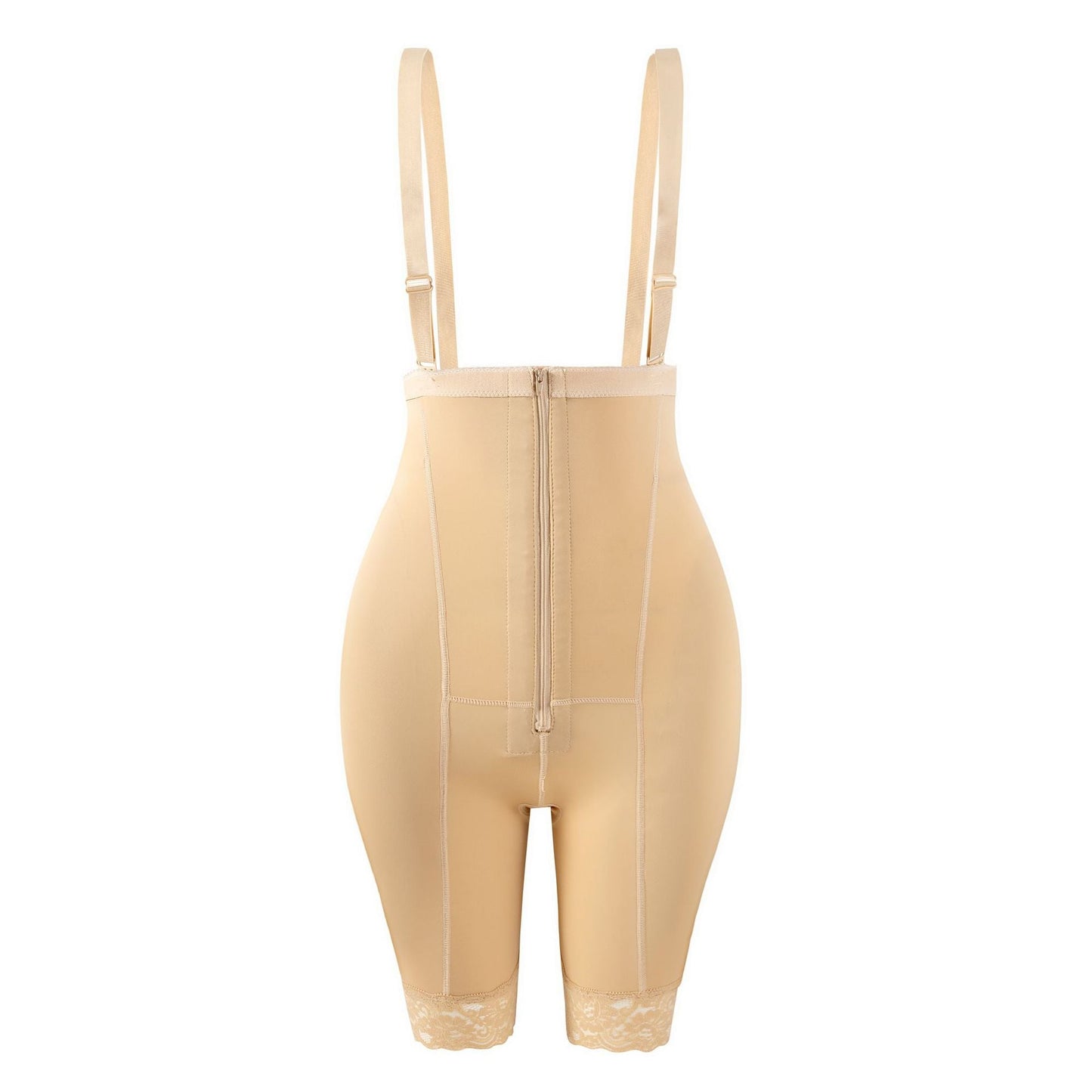 High Waist Shapewear Sling One-piece Zipper Tummy & Buttock Enhancement Bodysuit