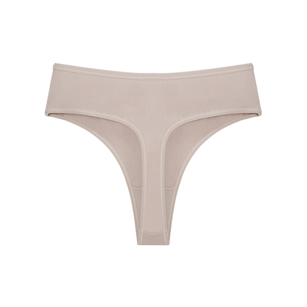 Invisible High Waist Breathable Crotchless Cotton High Split Panties