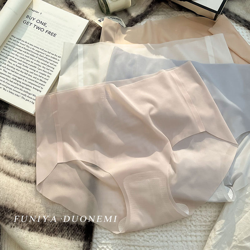 Nude Mask Ice Silk Sheer Thin Seamless One Piece Panties