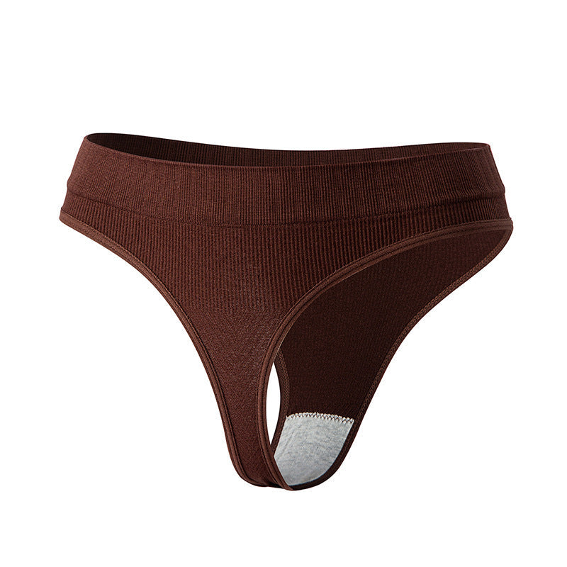 Large Size No Trace Solid Color Sexy Stretch T Panties Low Waist Panties