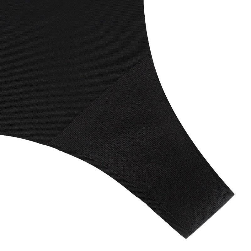 Ice Silk Sleek Animal Print T-Back Thong Panties