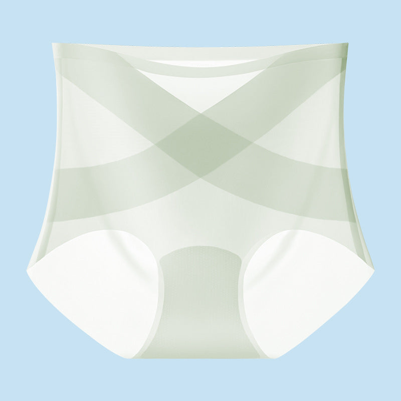 Seamless High Waist Tummy Tuck Ice Silk Panties